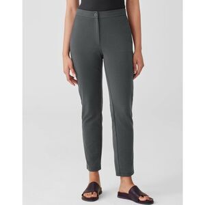 Eileen Fisher Women's $178 Organic Cotton Ponte Slim Pant gray XS